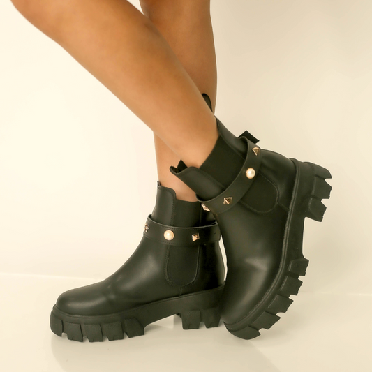 Botín Chunky Negro