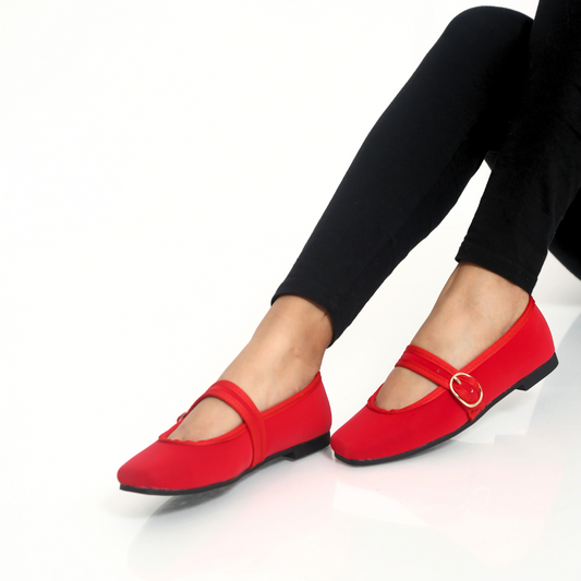 BALERINAS MERCEDES ROJO CARMÍN